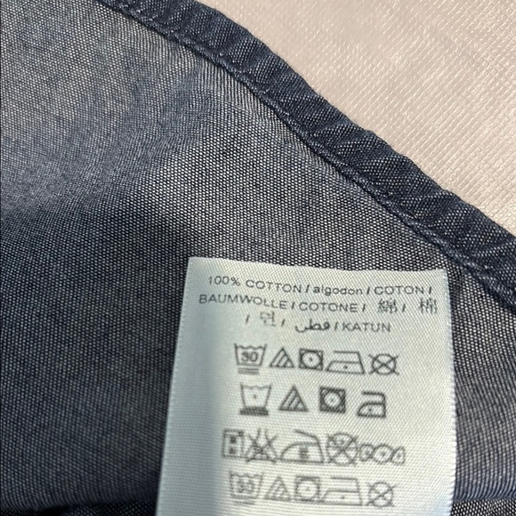 Guess Blue Casual Button Down Shirt with Long Sleeves - Picture 7 of 7